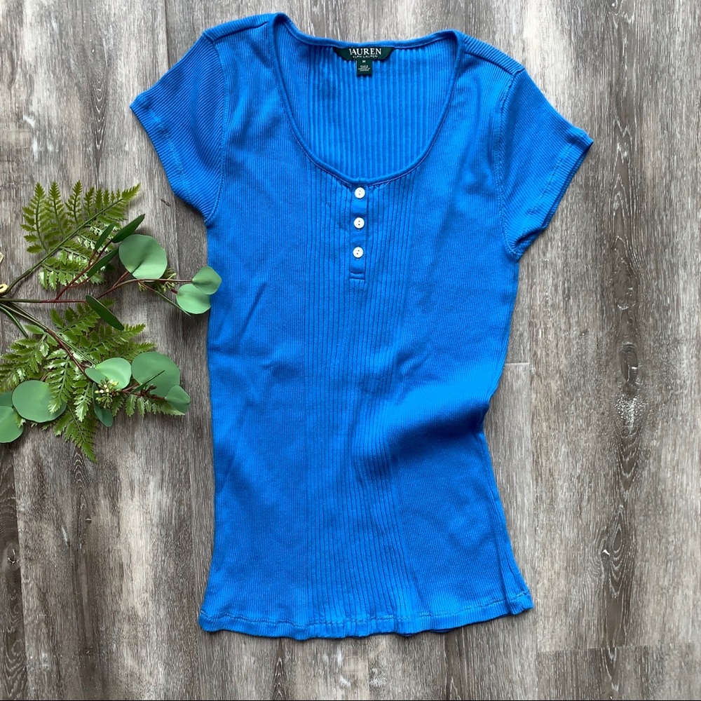 Lauren by Ralph Lauren Royal Blue Short-Sleeve Top